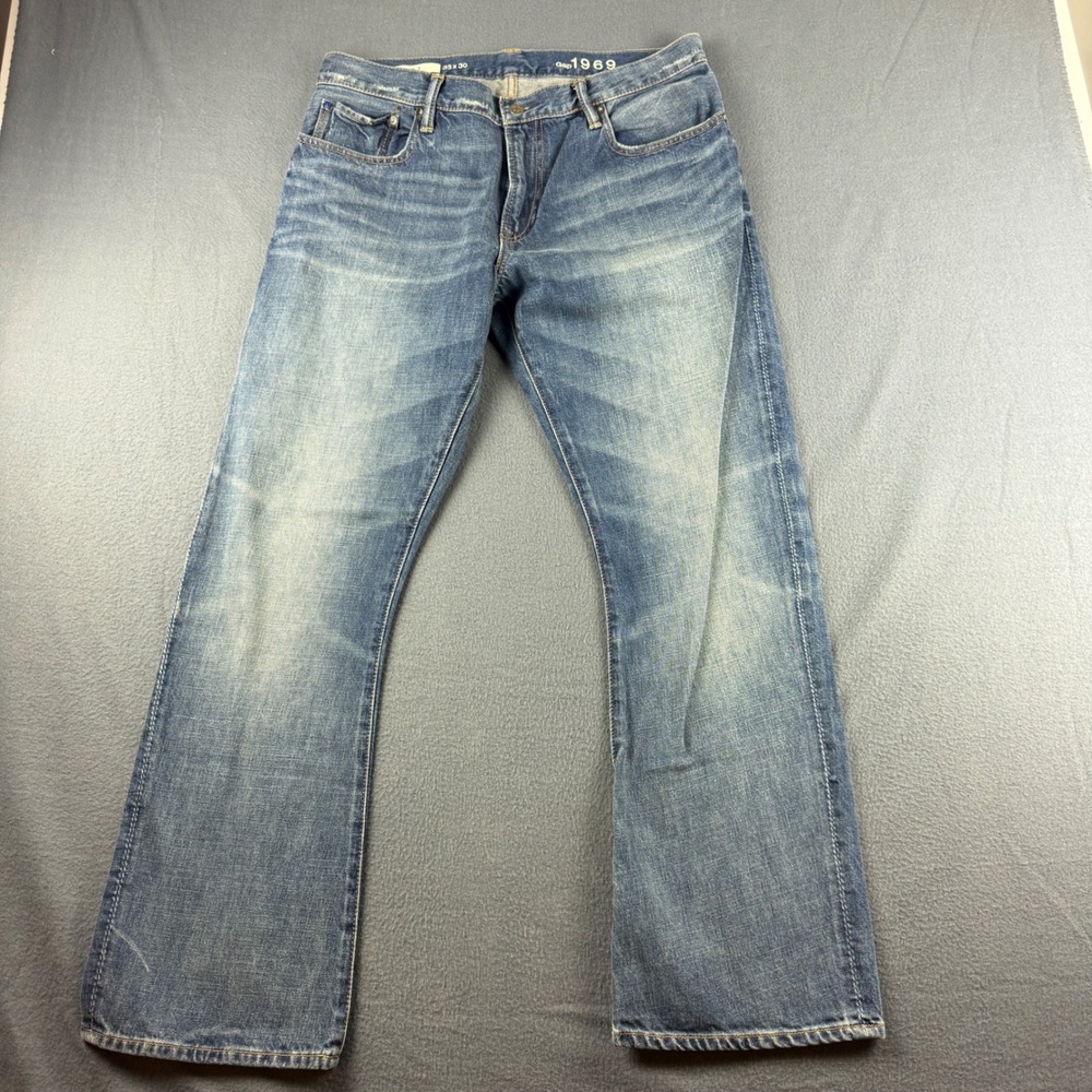 GAP 1969 Jeans Men's 33x30 (Fits 34x30) Blue Y2K Faded Cowboy Rodeo Western